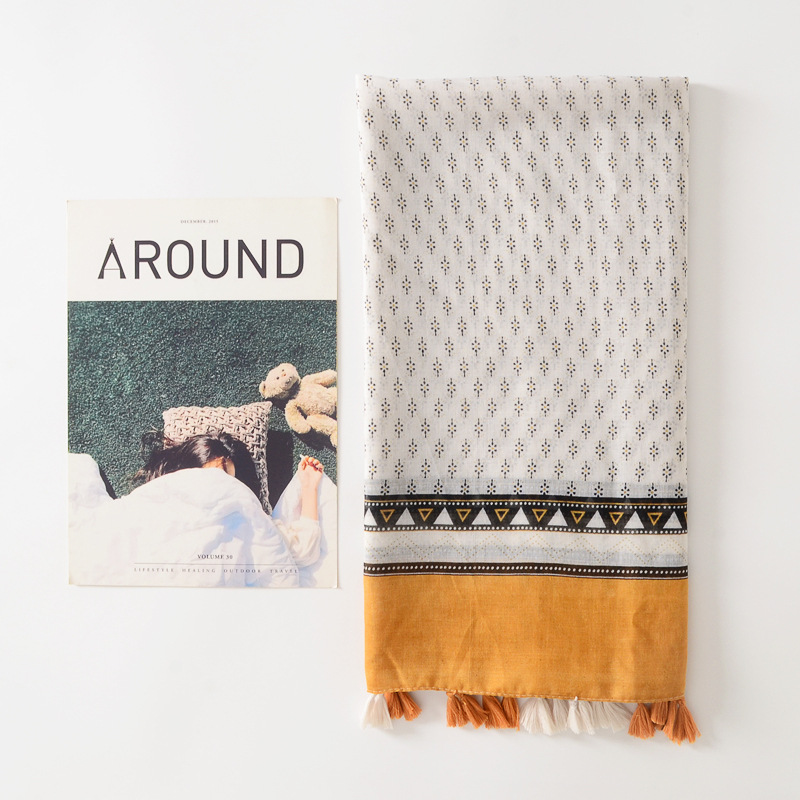 2023 primavera y otoño nueva bufanda grande desgaste exterior protector solar larga bufanda algodón y lino sensación bufanda viaje decorativo chal para las mujeres