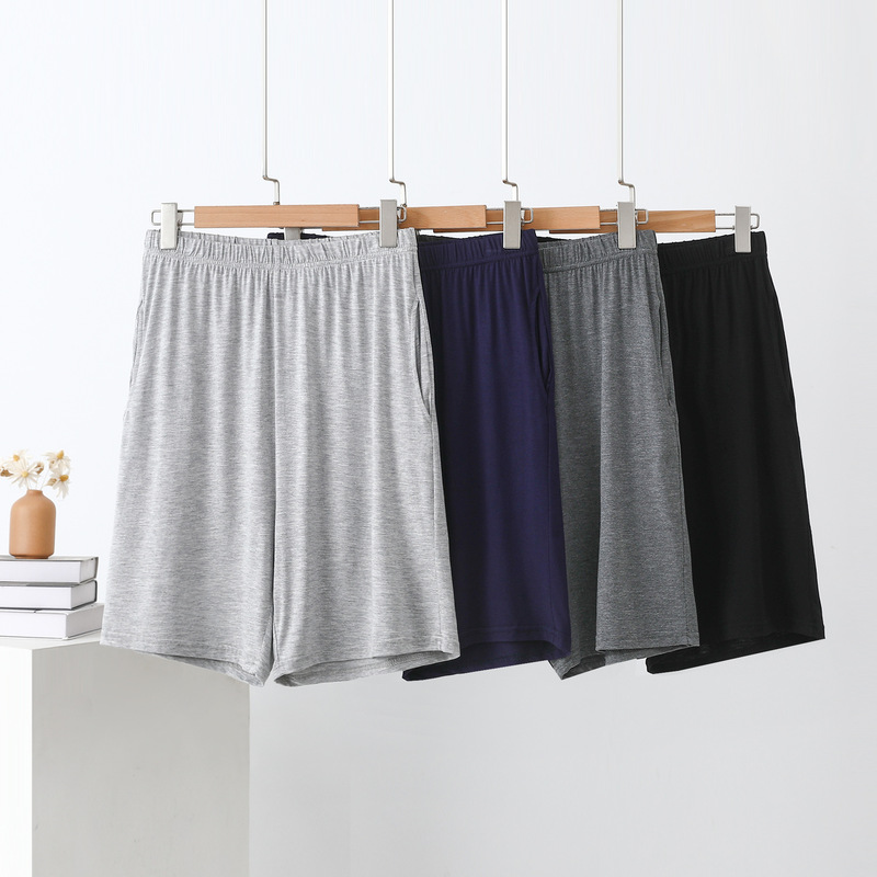 Men's casual shorts, new summer model, made of modal fabric, loose fit, slimming, wide-leg, with pockets, suitable for outdoor wear and home use Men's casual shorts, new summer model, made of modal fabric, loose fit, slimming, wide-leg, with pockets, suitable for outdoor wear and home use