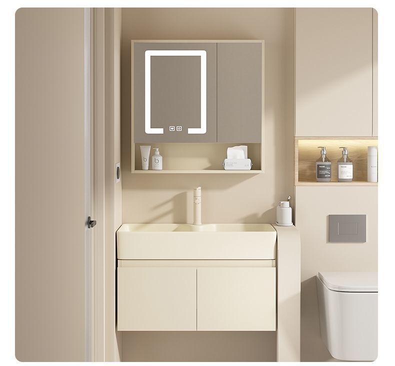 Bathroom cabinet, washbasin, small-sized washbasin, bathroom washbasin, pool, cream style, multi-layer simple solid wood undefined