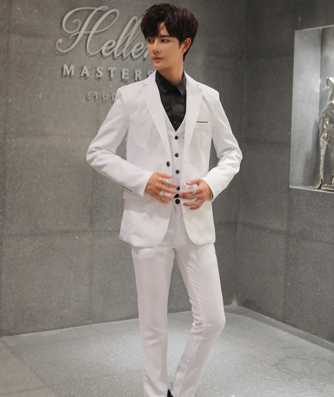 Traje traje de tres piezas de los hombres de estilo coreano traje slim fit hombres de negocios ropa formal mejor hombre novio boda ropa de los hombres