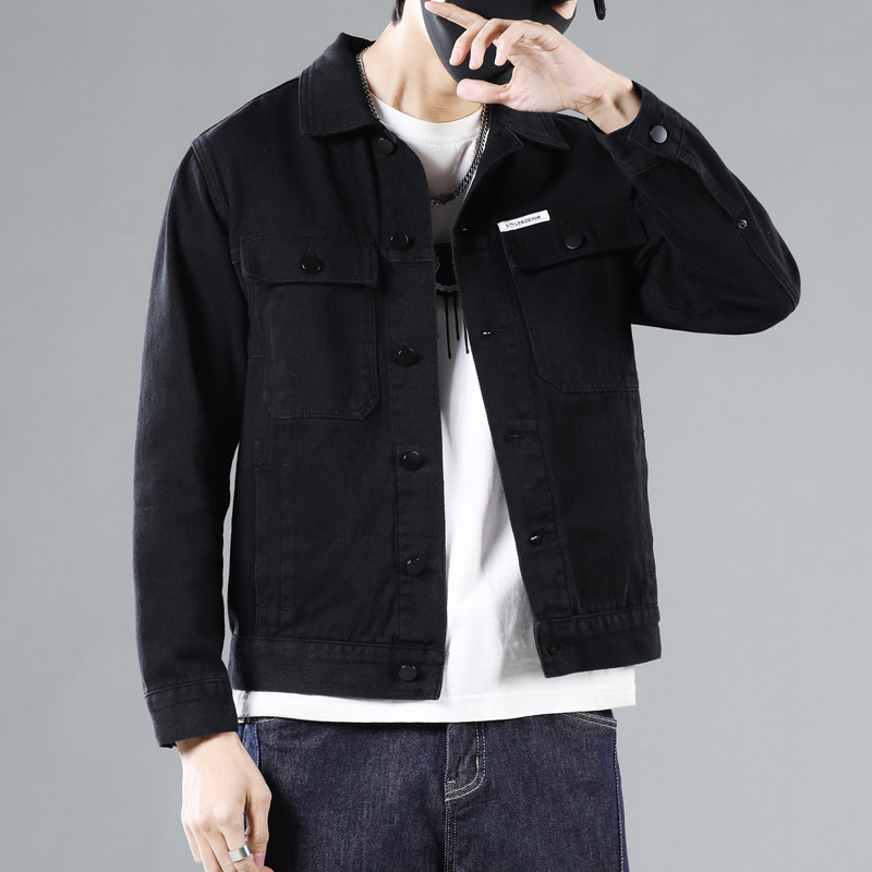 Guapo chaqueta de ropa de trabajo para hombres del todo fósforo slim fit Plus tamaño casual solapa chaqueta de mezclilla chaqueta juvenil ropa exterior para hombres