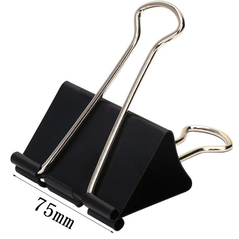 Clip de cola larga negro de 60 mm clip de hoja de papel de metal tablero de dibujo alargado y ampliado clip de cola de palometa carpeta de oficina