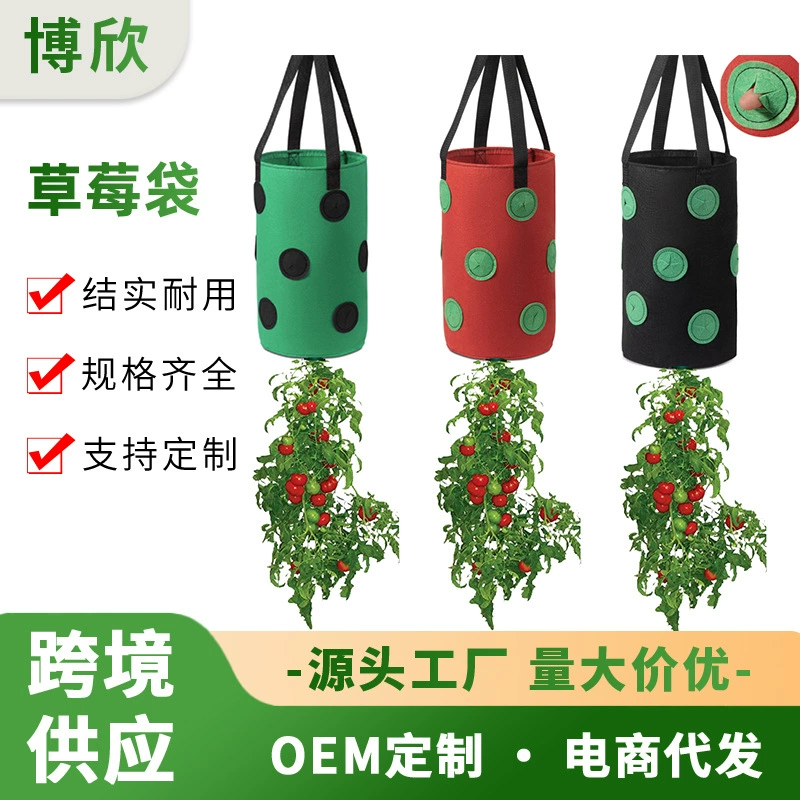 Популярный трансграничный подвесной мешок для выращивания клубники на 13 ячеек с отверстиями внизу, красивый подвесной мешок для выращивания клубники.