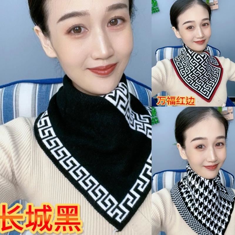 新型ニットマフラー秋冬保温首保護気質偽襟怠け者カバーマフラー男女通用三角タオル韓|undefined