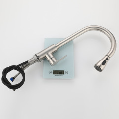 Kitchen faucet pull-out cold and hot brushed stainless steel 304 sink dish basin with retractable rotating function