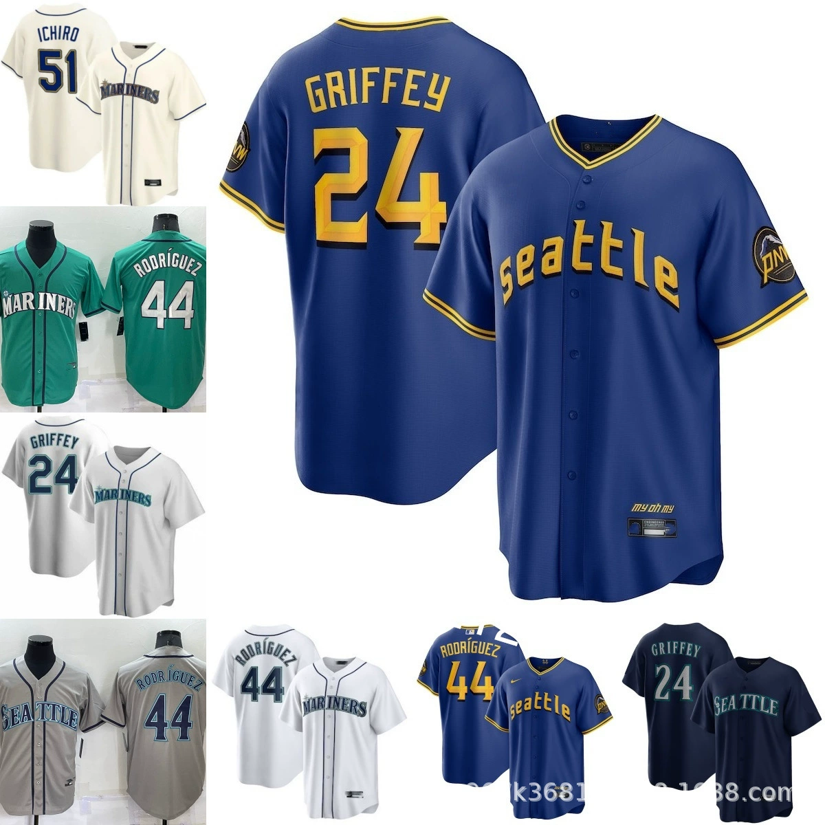 2025 Seattle Mariners SEATTLE MARINERS № 24 GRIFFEY Джерси бейсбольная форма дропшиппинг
