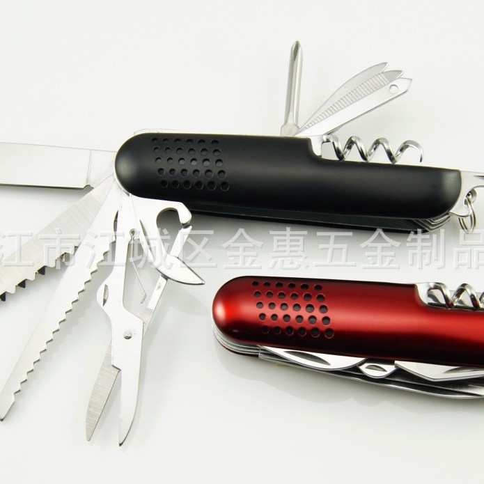 9开多功能军刀 不锈钢礼品瑞士小刀 3开5开7开9开11开军刀