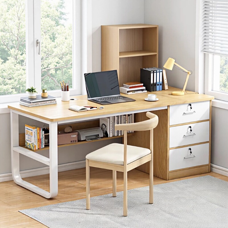 Simple Desk with Drawers for Rental Housing, Computer Desk, Desktop Home Desk, Bedroom Desk, Student Study Desk Simple Desk with Drawers for Rental Housing, Computer Desk, Desktop Home Desk, Bedroom Desk, Student Study Desk