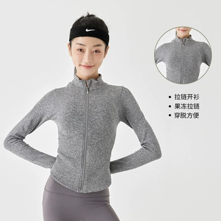 春秋款上衣修身长袖速干服室内运动健身跑步普拉提瑜伽服外套女