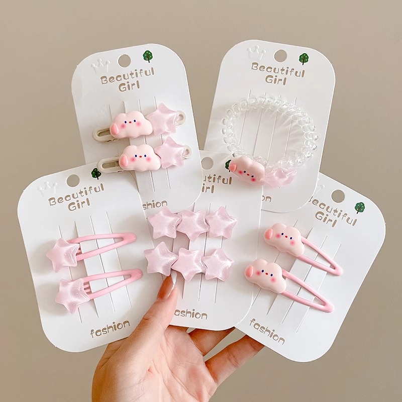 Rosa Linda estrella horquilla lado femenino clip de pelo amor de los niños BB clip de pelo roto horquilla bebé tocado