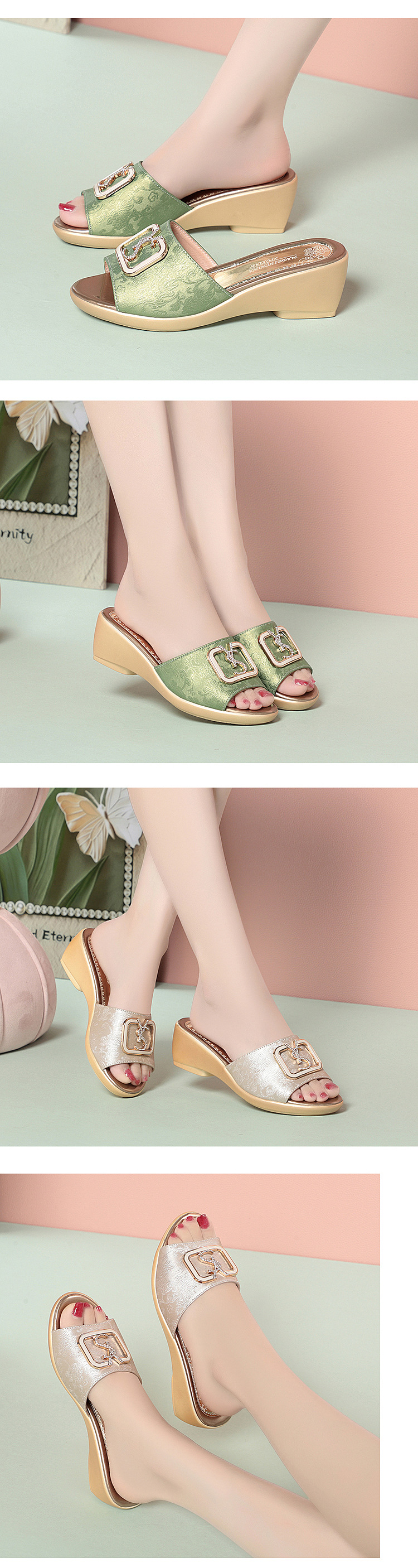 Sandal quai chữ V đế xuồng chống trượt – thoải mái mọi bước đi — 8/11