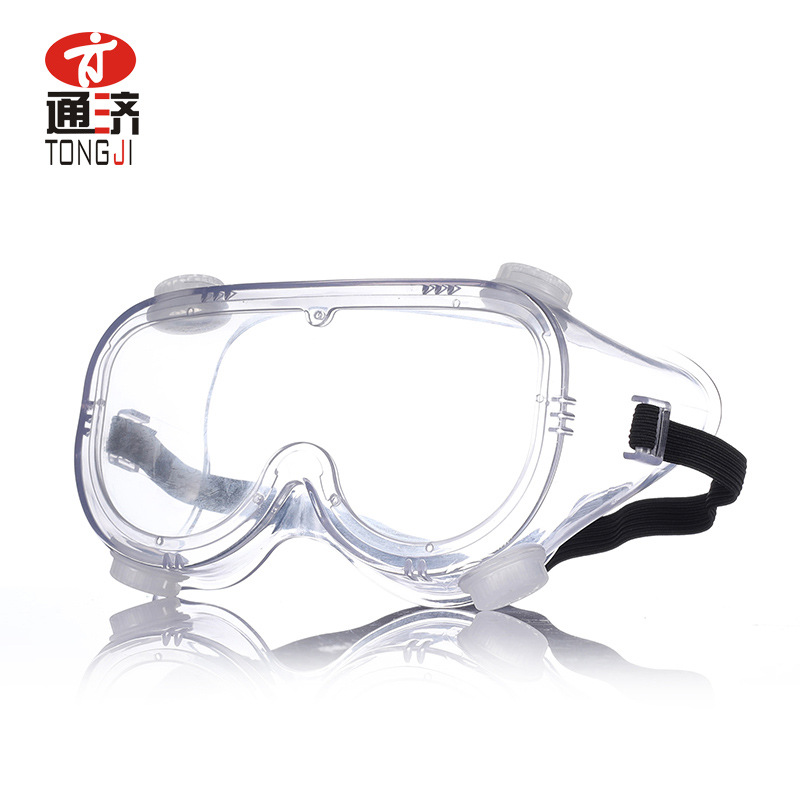批发四珠软胶护目镜防唾沫防冲击防飞溅透明防风防尘防护密封眼镜