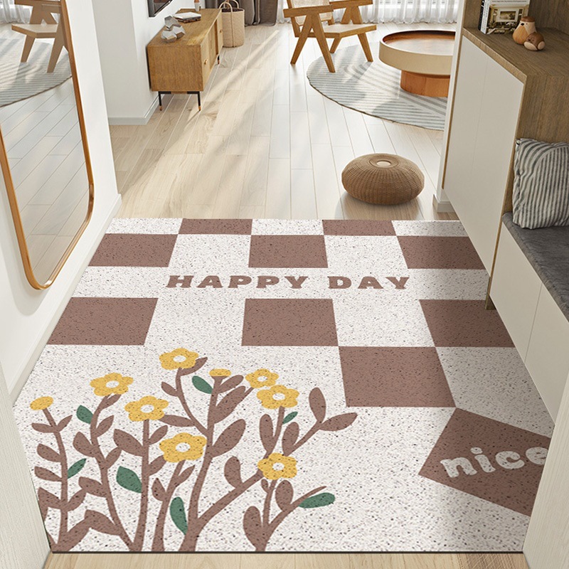 Buy quality Nordic Silk Circle Grid Floor Mat Can Be Cut To Scrape Mud