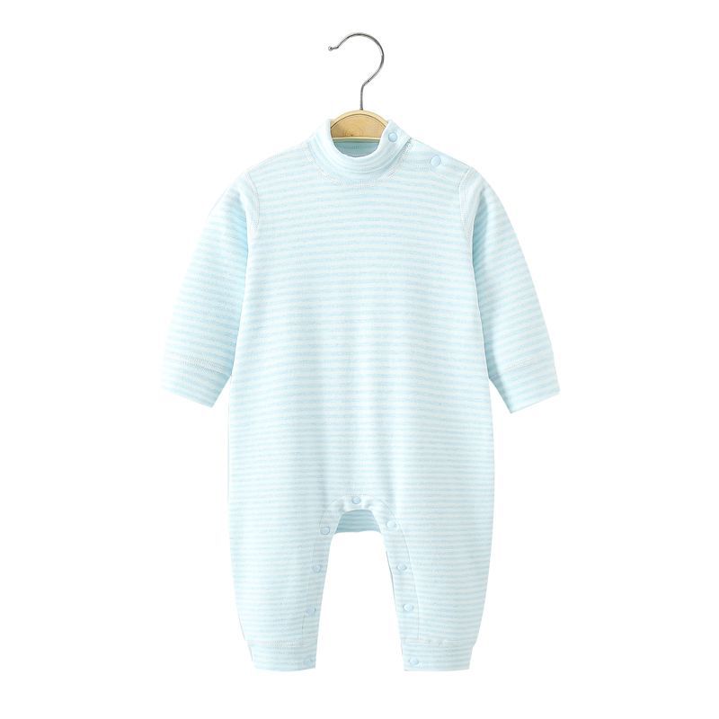 Turtleneck jumpsuit with blue stripes