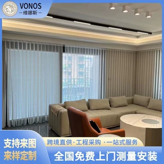 厂家加工定制法式电动手动梦幻帘半遮光客厅卧室落地纱帘垂直帘