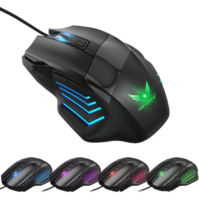 Cross-border hot e-sports chicken game mechanical mouse 7-button colorful breathing light desktop computer notebook Universal