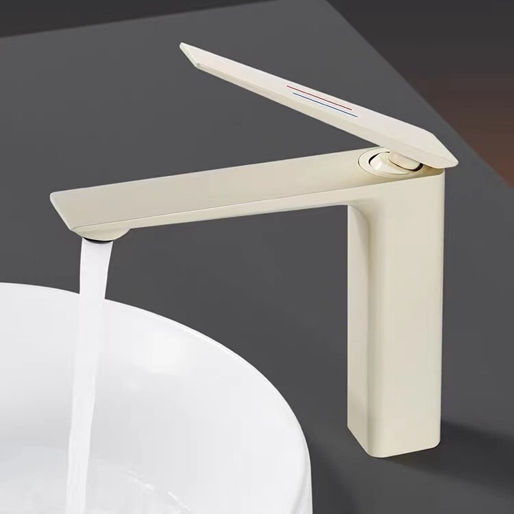 Milky White basin faucet bathroom bathroom basin wash basin hot and cold faucet copper honeycomb foaming type