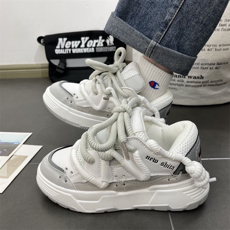 MGG fondo grueso aumento de la tendencia de zapatos de papá para mujeres 2024 primavera estilo universitario versátil zapatos deportivos casuales pan de skate