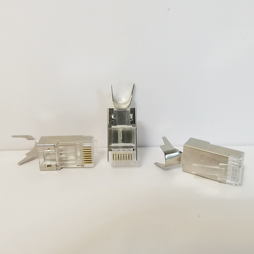 Seven-Category Shielded 10Gbps Gold-Plated Two-Piece Copper Shell Network Cable Connector with 1.3mm and 1.5mm Hole Diameter, Wholesale