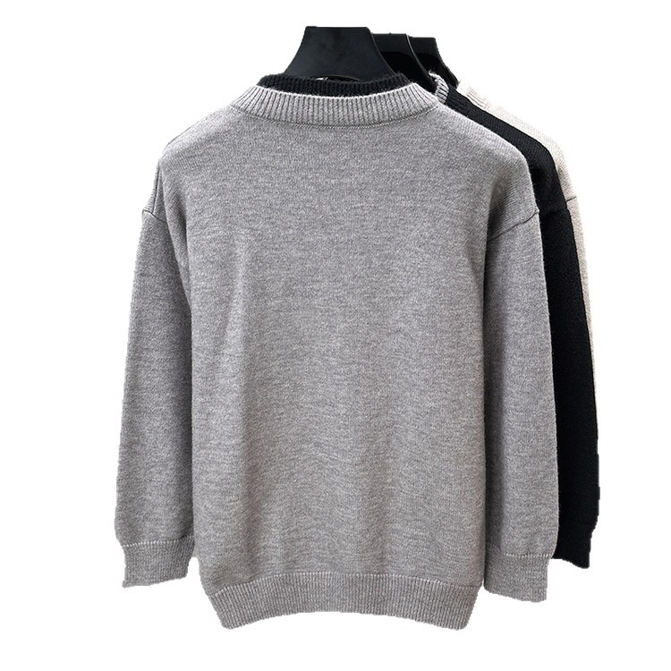 2025 otoño y invierno nuevo suéter de dos piezas falso estilo de moda casual coreano para hombres camisetas de punto cálidas