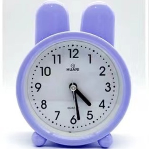 创意桌面学生电子铃静音简约台式卡通指针夜光闹钟起床神器8085