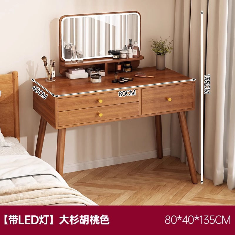Tocador Dormitorio Moderno Simple Nuevo Mesa de maquillaje chino Espejo de maquillaje de lujo ligero Mesa de tocador Tocador de apartamento pequeño