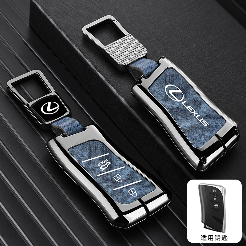 A타입 3버튼 - 데님 패턴 [건쉘 블루 가죽] + 사각버클