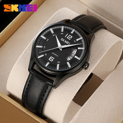 SKMEI時刻美精緻小巧網帶女士防水石英表真皮日曆學生潮流手錶