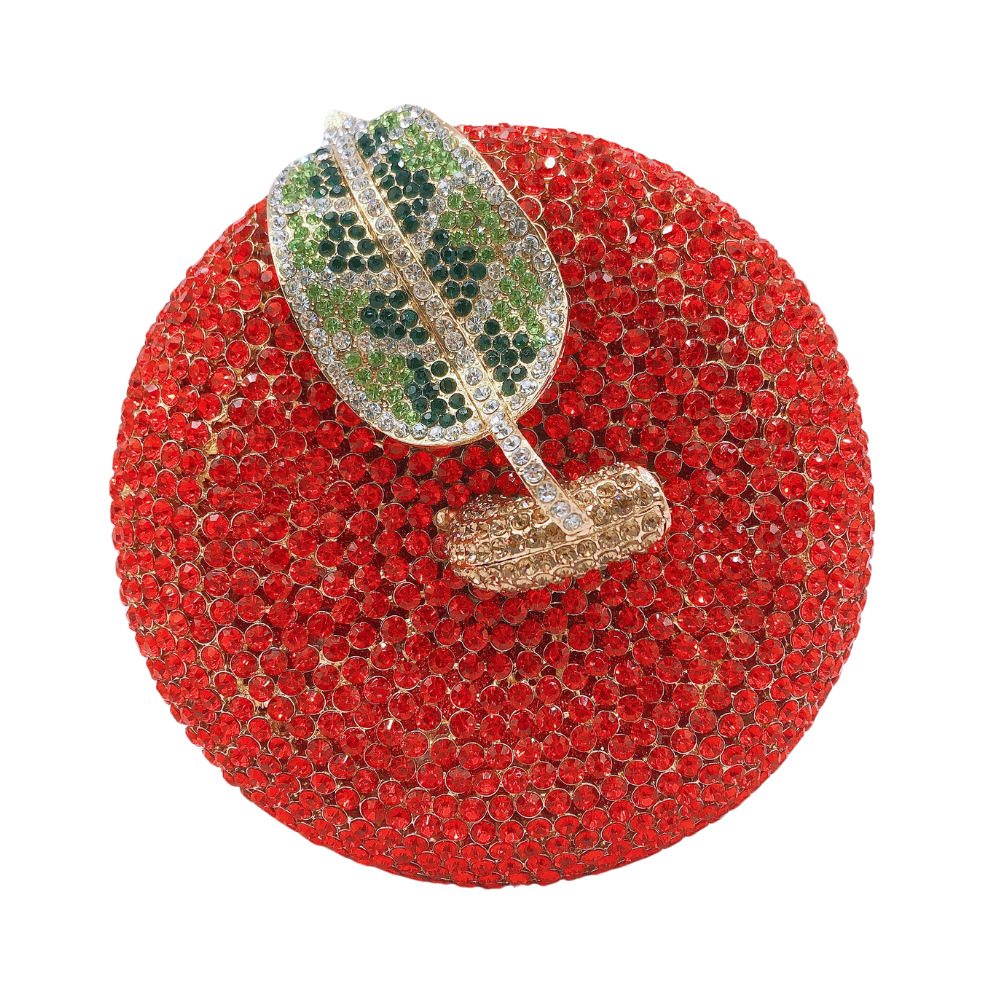 Apple stone evening bag, bolsas de cena de diamantes de manzana transfronterizas, bolsas de diamantes de mano de Nochebuena