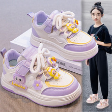 拉布布女童鞋子2025新款秋季儿童板鞋软底公主运动小白鞋女孩休闲