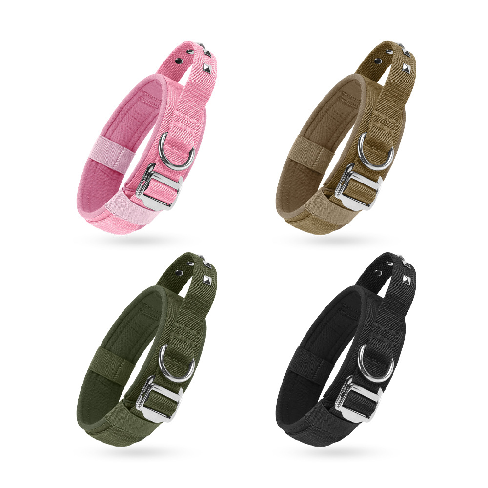 Nuevo collar táctico de diseño ligero transfronterizo, forro suave de tela Oxford resistente al desgaste, collar de perro grande y mediano a prueba de explosiones