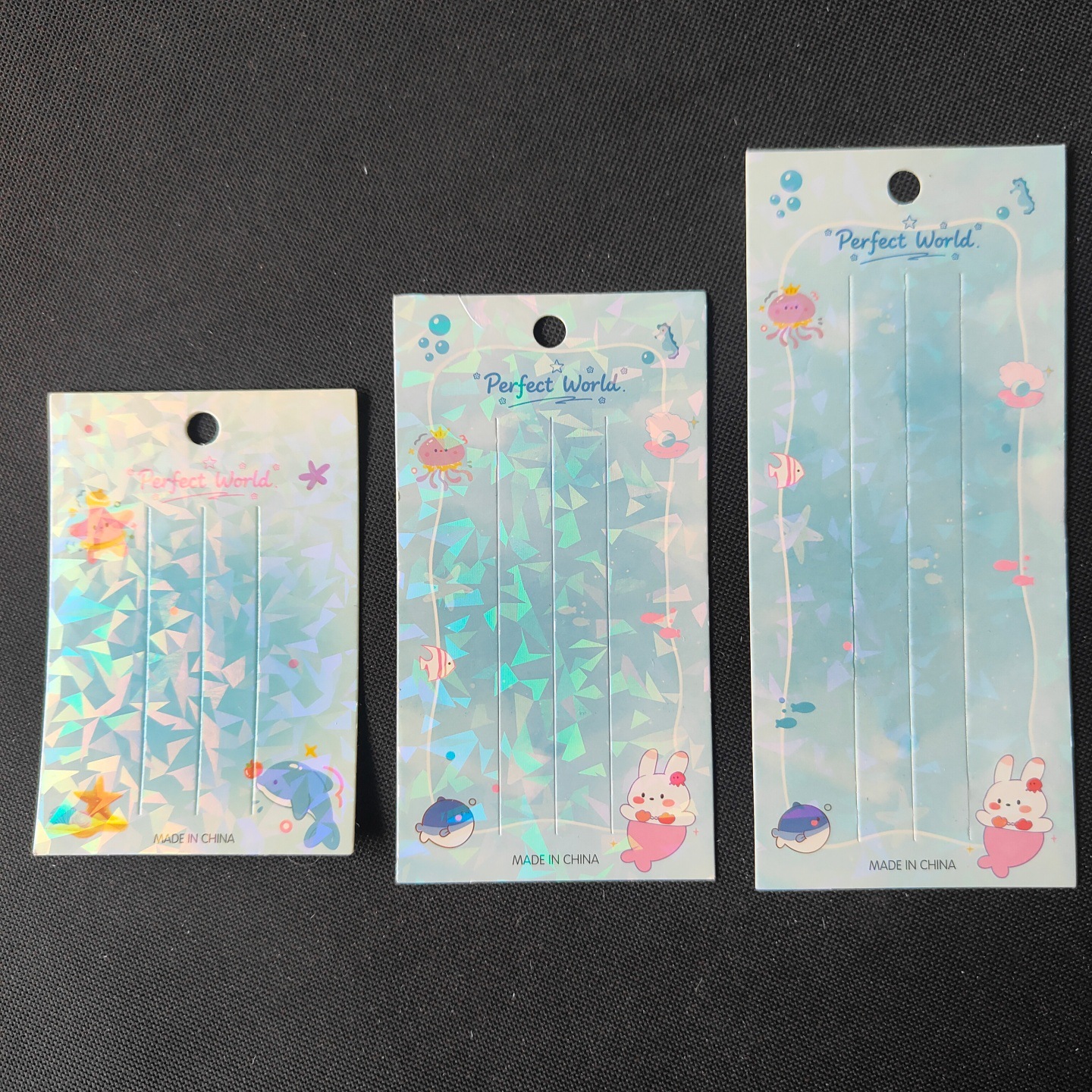 Multi-especificación azul marino tarjeta de papel clip de cabello tarjeta de embalaje flash láser diy material de joyería para el cabello
