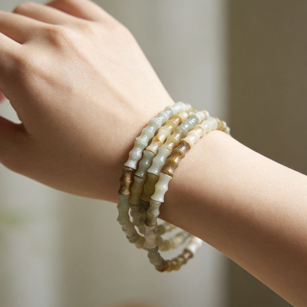 7x13mm花玉竹节珠diy原创手工手链项链饰品配件情人情侣长辈礼品