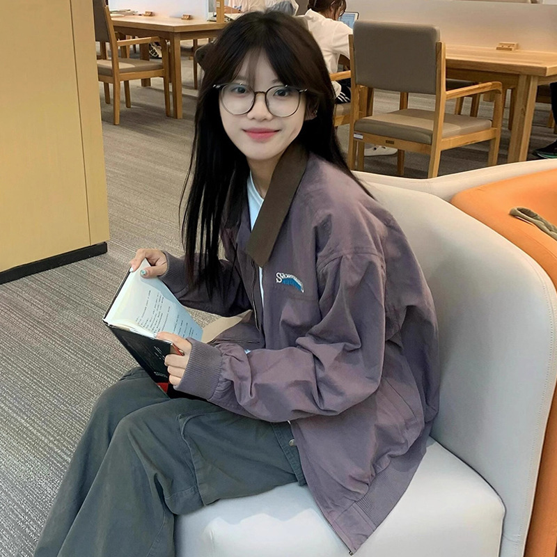 早秋季美式复古棒球服夹克外套女款秋2025新款巨好看独特漂亮薄款|undefined