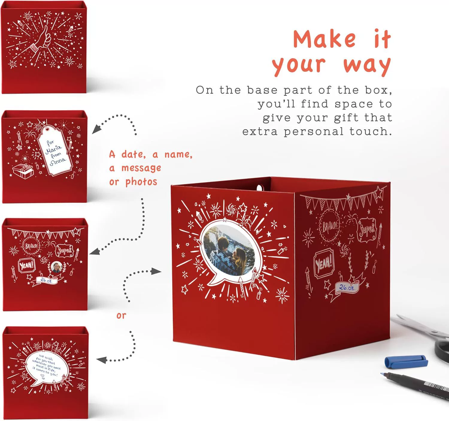 SURPRISBox, PuzzleBox для денежных подарков, упаковка купона, подарочная коробка