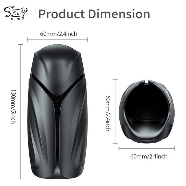 Black Warrior Masturbation Cup 10 Frequency Vibration Massage_voghion.com