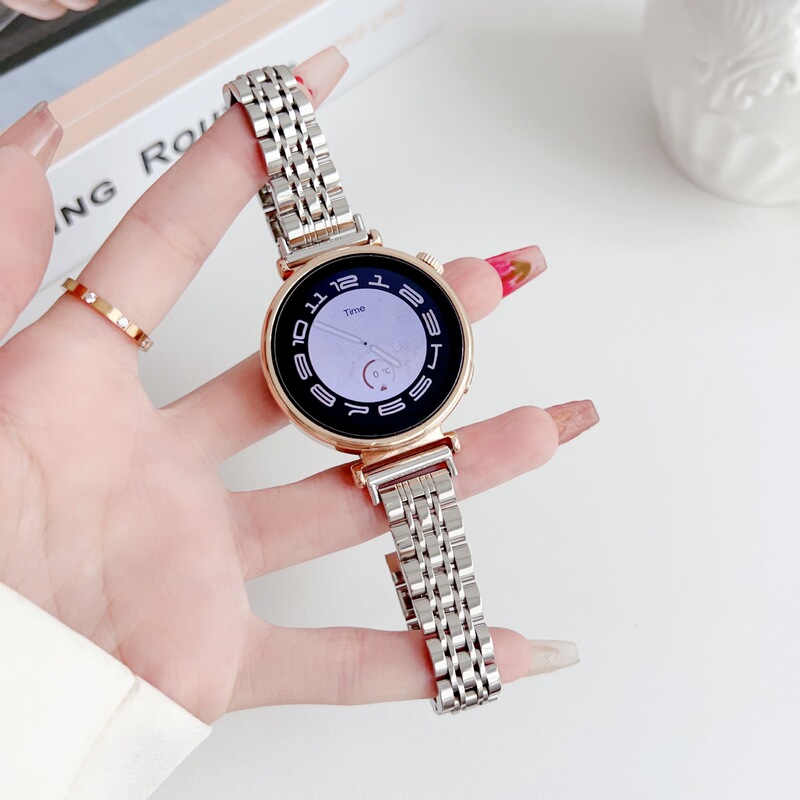 Suitable for Huawei Gt6 Seven-Bead Small Waist Steel Strap Xiaomi 10 Stainless Steel Strap Iwatchs11 Elegant Strap for Women