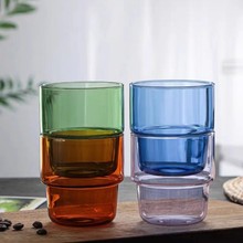 高硼硅玻璃咖啡杯牛奶杯可叠放果汁杯饮料杯家用红茶杯喝水杯饮品