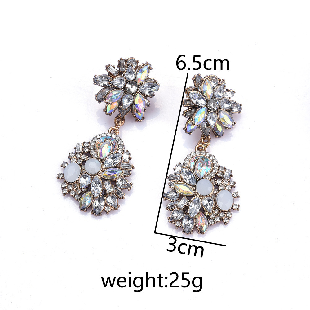 Élégant Glamour Luxueux Géométrique Alliage Placage Incruster Strass Femmes Des Boucles D'oreilles display picture 1