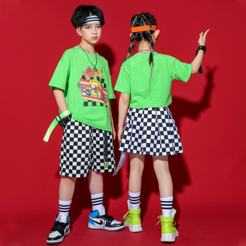 Children's Street Dance Suit Set for Boys, Stylish for the Dragon Boat Festival Children's Performance, Hip-Hop Fashion for Girls' Fashion Show Performance