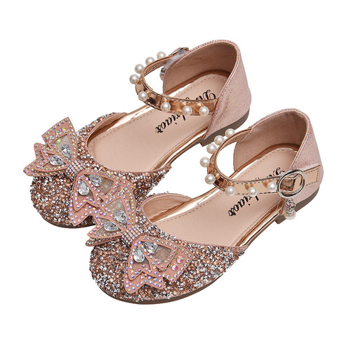  Spring and Autumn Korean Style Girls Casual Dance Shoes Single Shoes Sandals Performance Princess Shoes Small, Medium and Large Children's Baotou Shoes