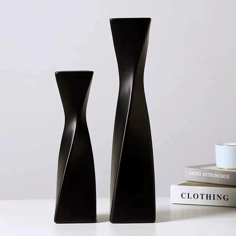 Geometry reversing vase Nordic ins -white rotating ceramic dried flower flower interoboat living room Homestay decorative ornaments
