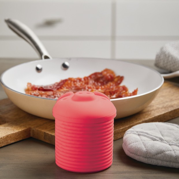 Creativo dispensador de grasa de tocino de silicona dispensador de grasa escurridor de aceite de tocino colector de grasa Dispositivo de almacenamiento de grasa de tocino