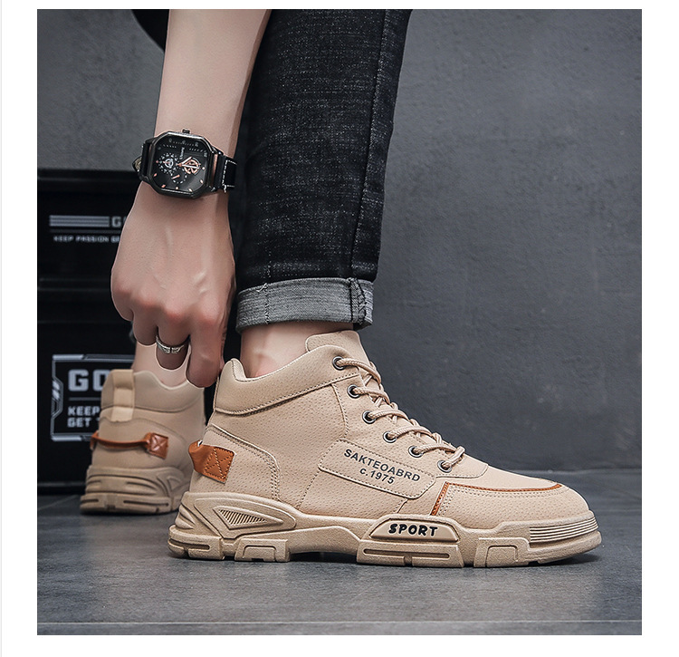 Stivali da uomo alla moda, autunno 2024, versione coreana, alti Martin, versatili, da lavoro, di media altezza, corti_voghion.com