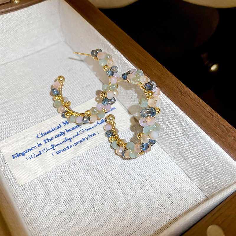 Pendientes de mariposa de cristal artificial degradado de aguja de plata chapado en oro real 2025 nuevos pendientes pendientes de moda exquisita mujer