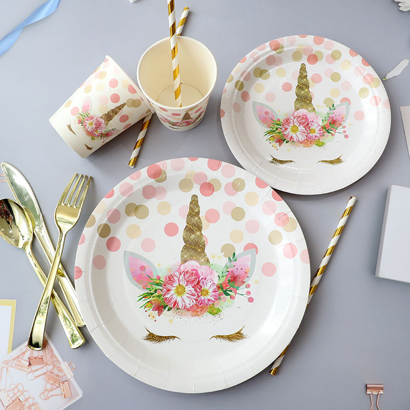 Simple Style Unicorn Paper Tableware 10 Pieces display picture 1