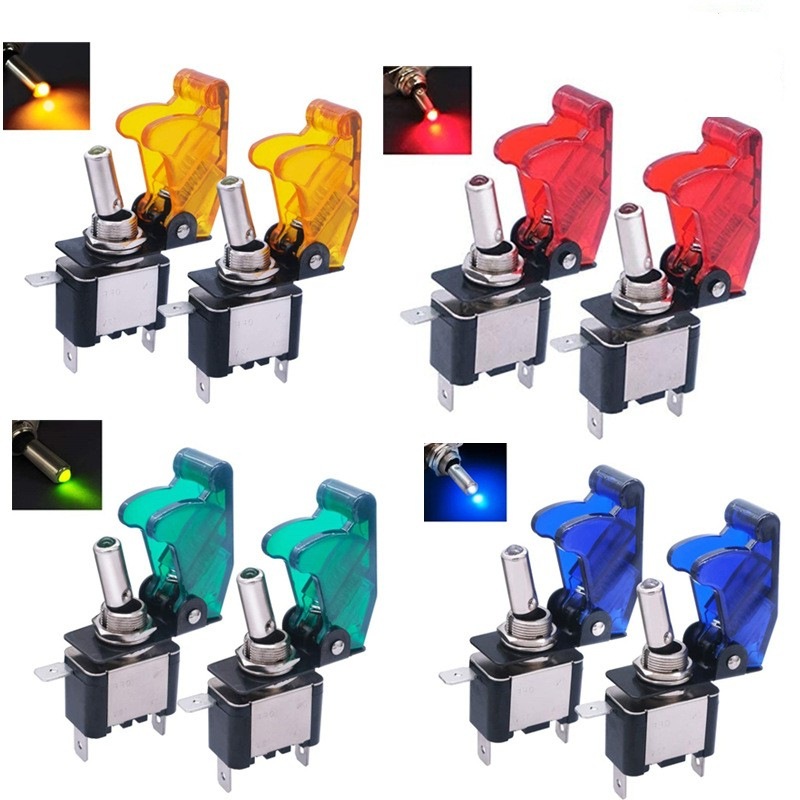 钮子开关ASW-07D 12V20ALED灯带防水盖汽车船改装开关摇臂拨动