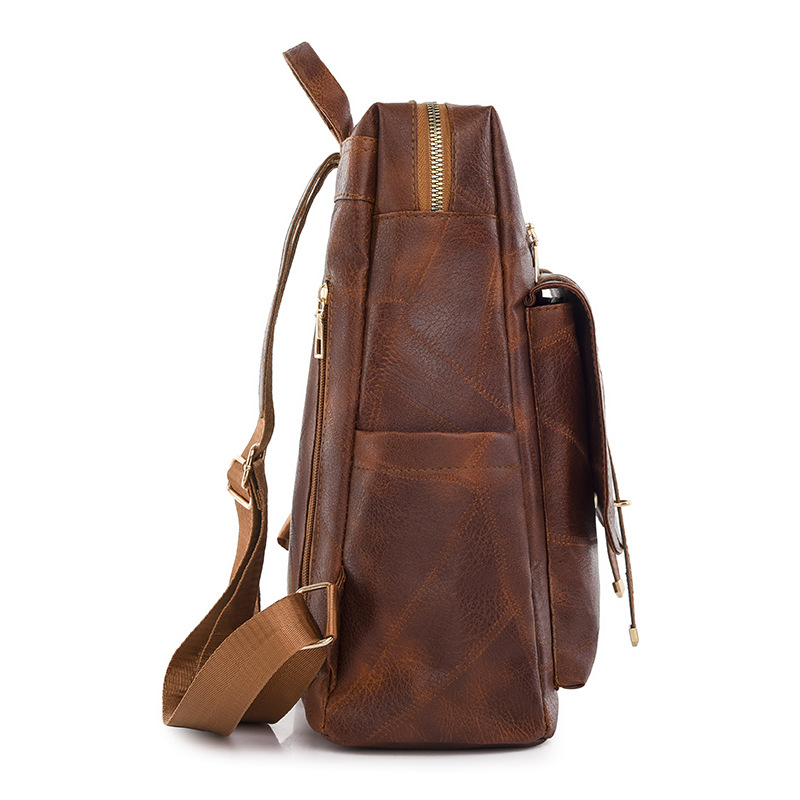 Amazon al por mayor verano nuevo estilo retro damas cuero suave mochila simple y versátil mochila portátil de gran capacidad