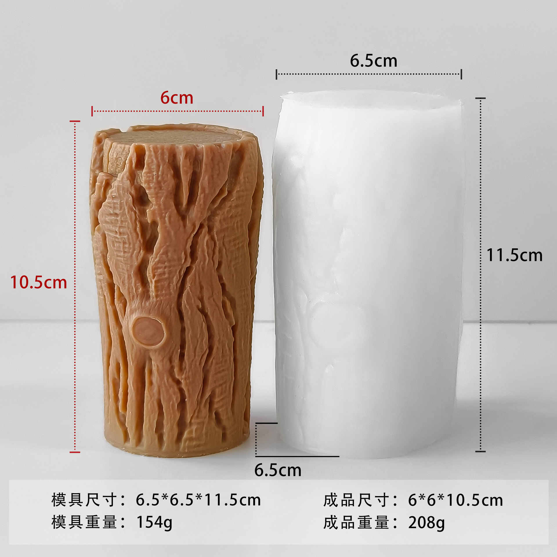 Jiahui Mei toco de árbol banana molde DIY corteza de árbol banana molde de goma de goma de cinta magnética adornamiento abrasivo