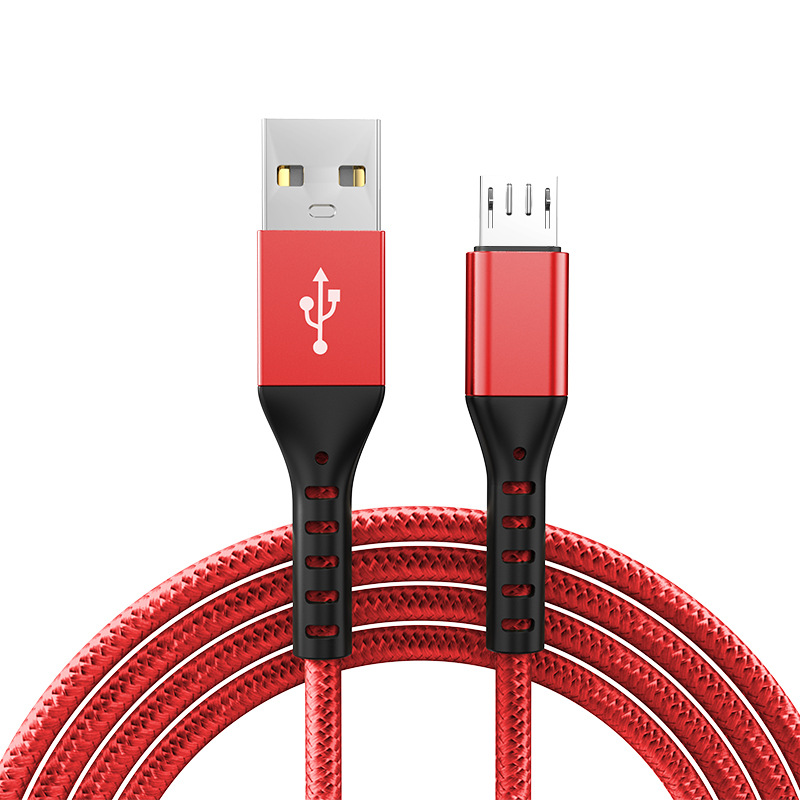 Teléfono móvil al por mayor cable de carga 2m Android tipo-c trenzado cable de carga rápida para el iphone de Apple cable de datos del teléfono móvil